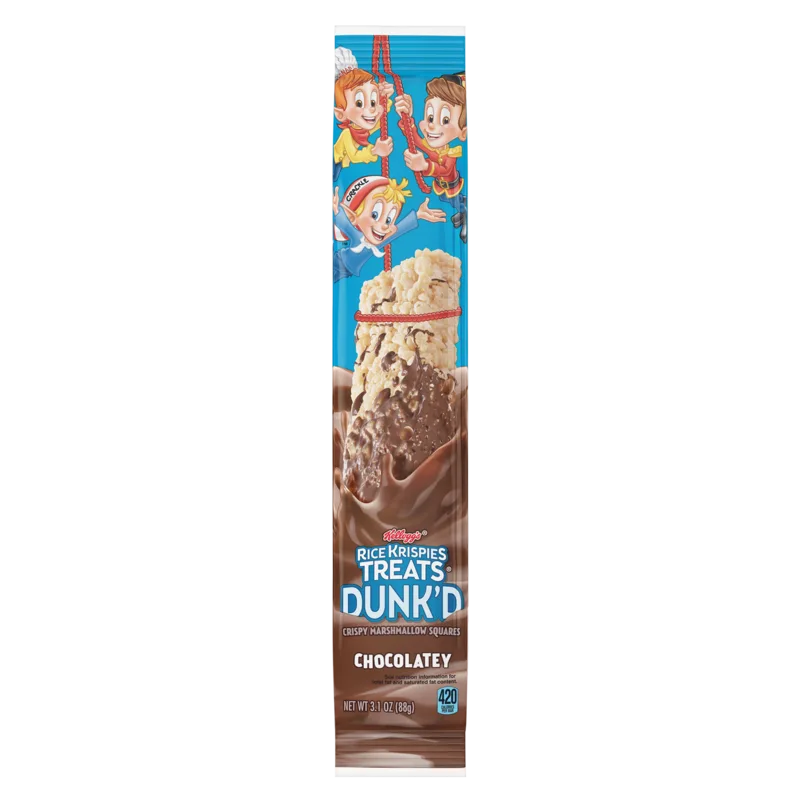 Kellogg's Rice Krispies Treats Crispy Marshmallow Squares Dunk'd Chocolatey Bar 3.1oz