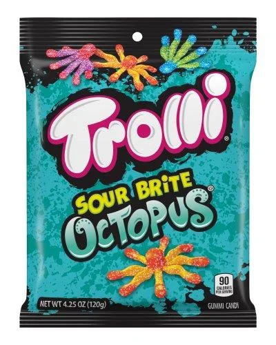 Trolli Sour Brite Octopus  Assorted Flavors 4.25 Oz