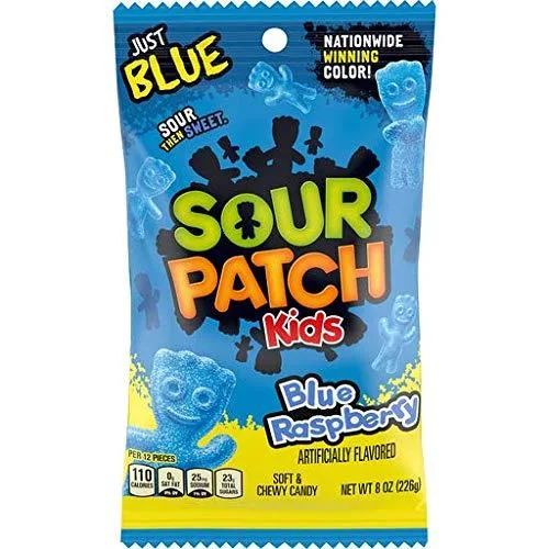 Sour Patch Kids Blue Raspberry Soft & Chewy Candy - 8 Oz Bag