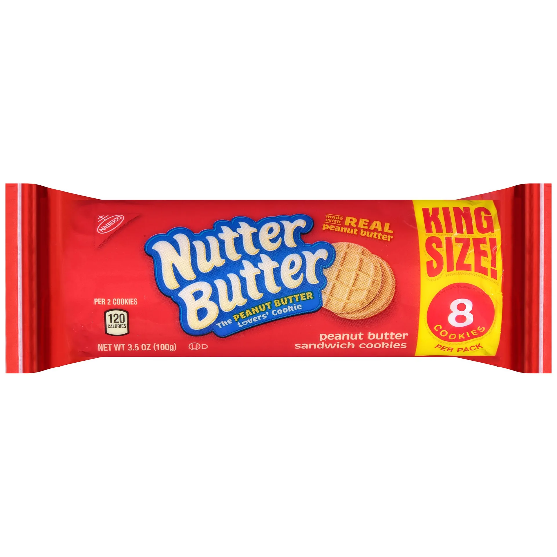 Nutter Butter Peanut Butter Sandwich Cookies - King Size, 3.5 Oz