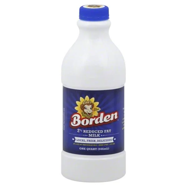 Borden Milk, Reduced Fat, 2% Milkfat - 1 Qt