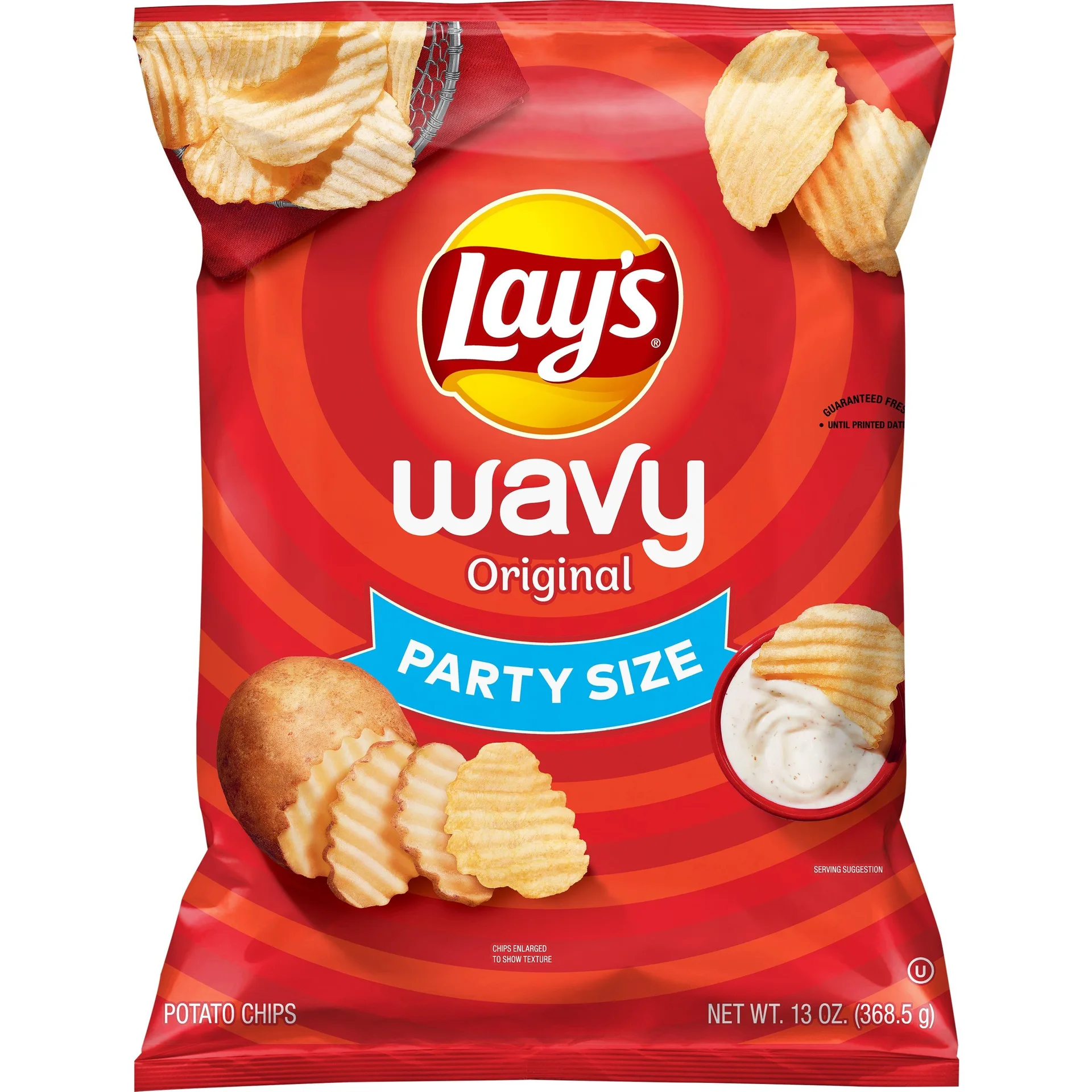 Lay S Wavy Original Potato Chips  Party Size  13 Oz Bag