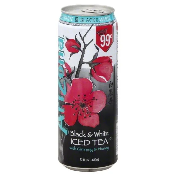 Arizona Black & White with Ginseng & Honey Iced Tea, 23 Fl. Oz.
