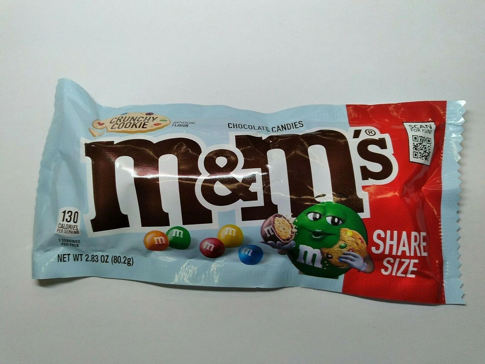 M&M S Crunchy Cookie Milk Chocolate Candy  Share Size - 2.83 Oz Bag