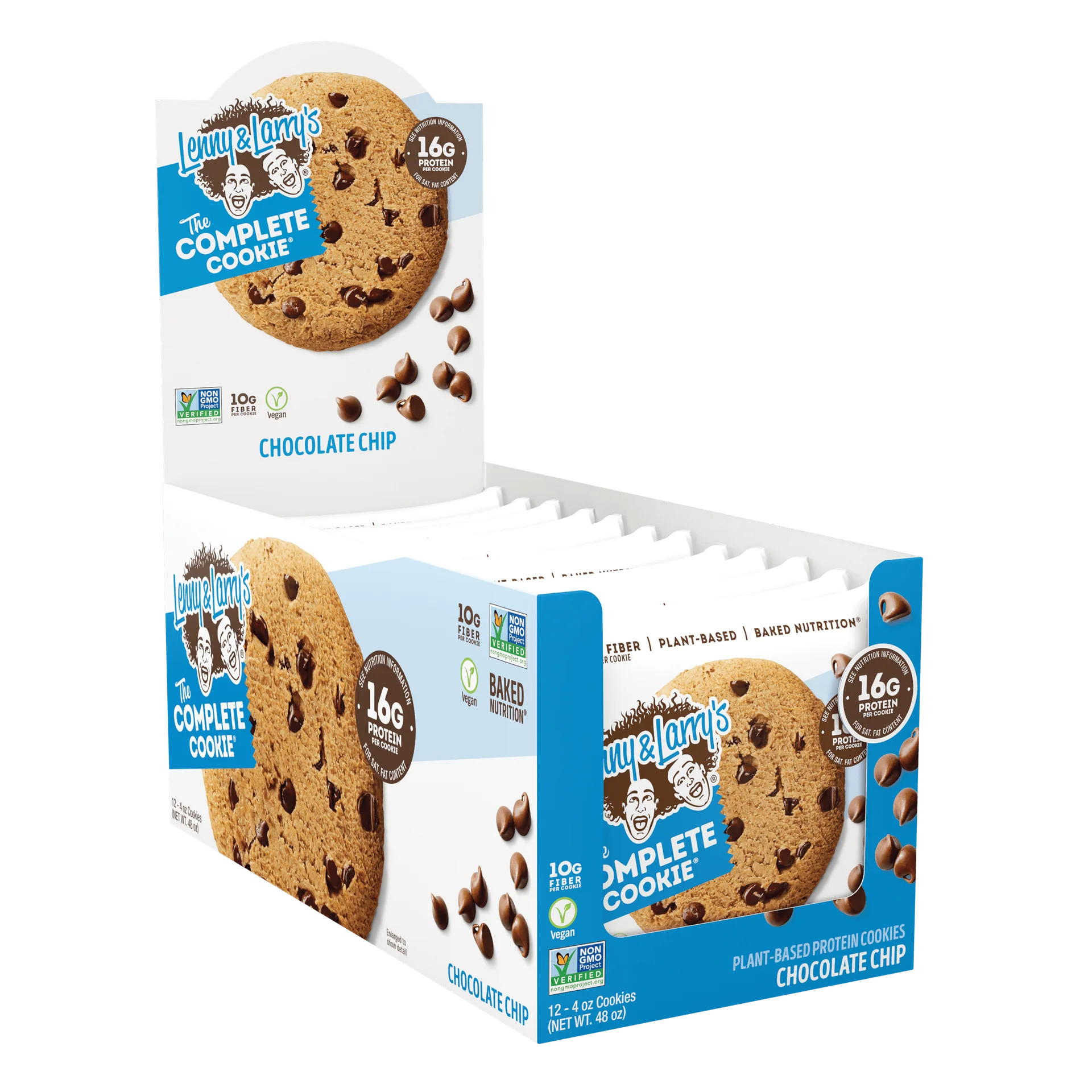 Lenny & Larry S the Complete Cookie  Chocolate Chip  4oz  12ct - Plant-Based Protein Cookies  Vegan and Non-GMO