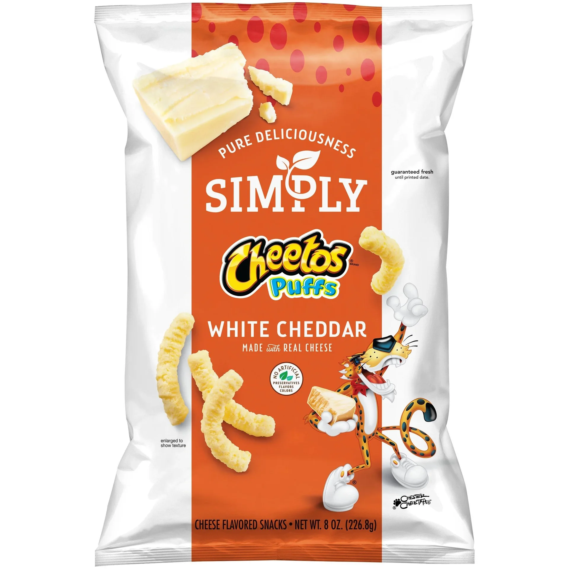 Cheetos Simply Natural Cheese Flavored Snack Puffs White Corn - 8.0 Oz