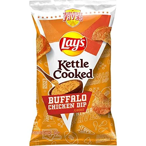 Lay's Kettle Cooked Potato Chips, Buffalo Chicken Dip, 8oz Bag