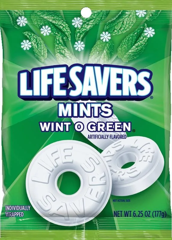 Hard Candy Mints, Wint-O-Green, Individually Wrapped, 6.25oz Bag