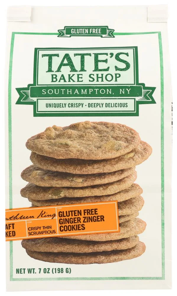 Tate's Bake Shop Gluten Free Cookies Ginger Zinger 7 Oz