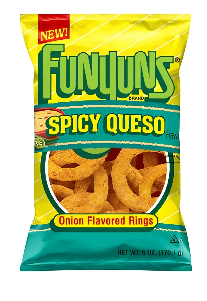 Funyuns Spicy Queso Onion Flavored Rings (6oz Bag) (2 Pack)
