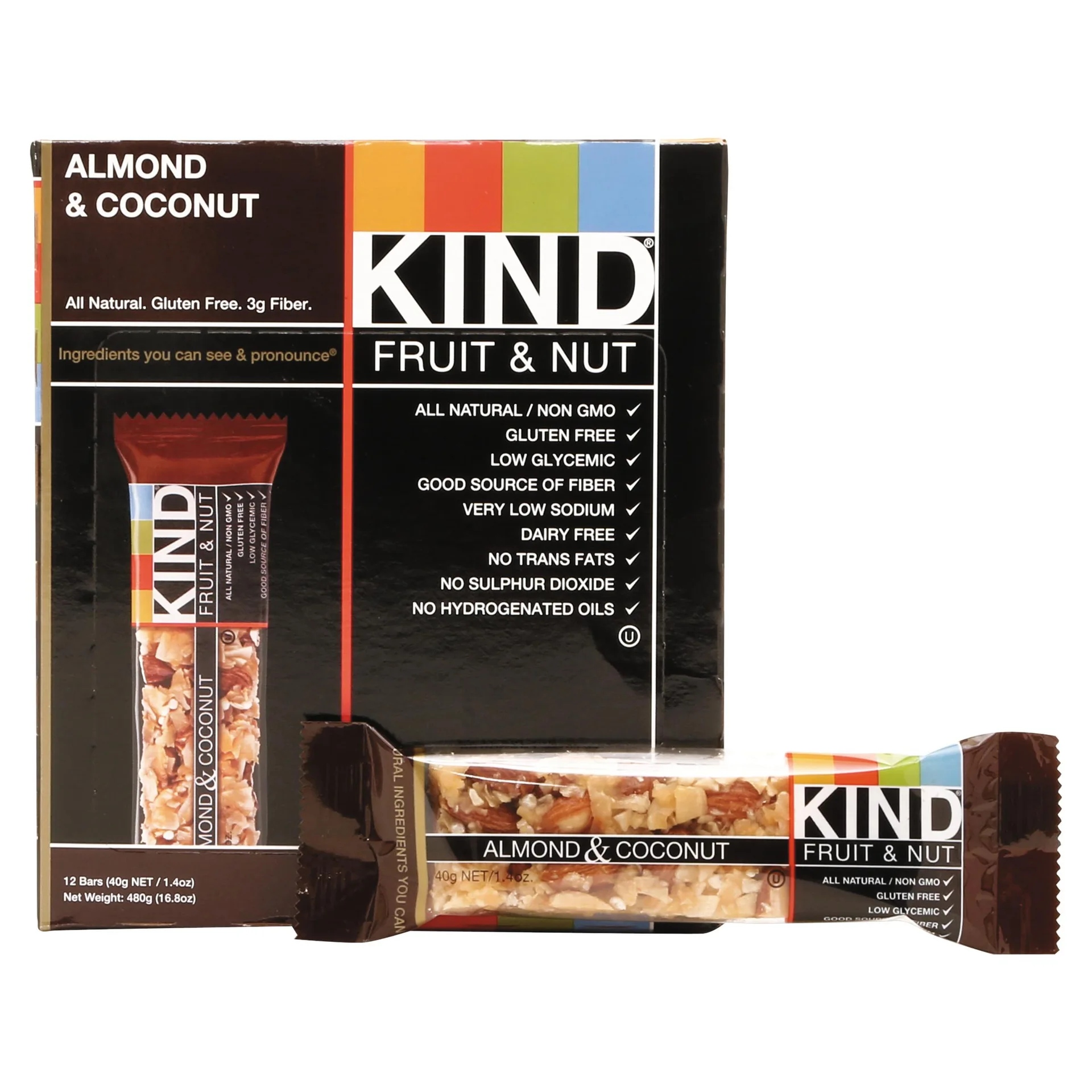 Kind Bar  All Natural Gluten Free  Almond & Coconut Bars  1.4 Oz  12 Ct