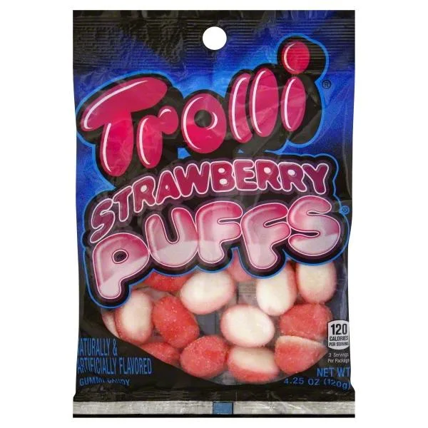 Trolli Strawberry Puff Gummy Candy  4.25 Ounce -- 12 per Case.