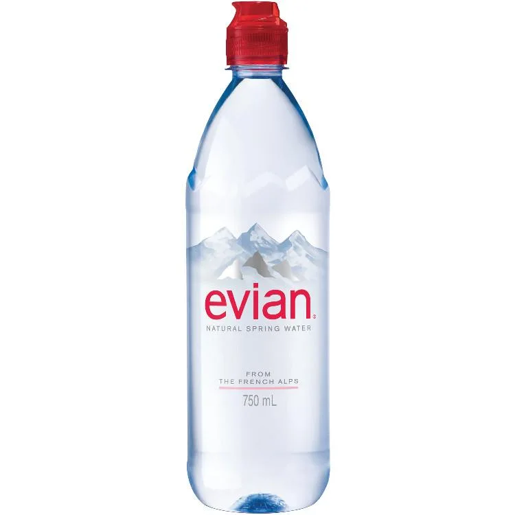 Evian Natural Spring Water, 750 ML (25.36 Fl Oz) Bottle
