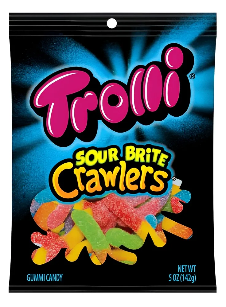 Trolli Sour Brite Crawlers Gummy Candy  Fruit Flavored  5 Oz