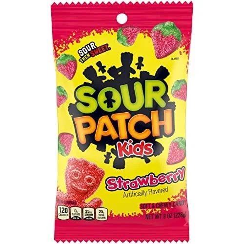 SOUR PATCH KIDS Strawberry Soft and Chewy Candy, 8 Oz