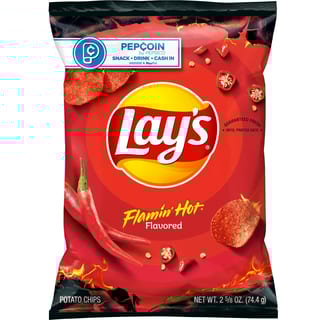 Lay's Flamin' Hot Flavored Potato Chips, 2.625 Oz Bag