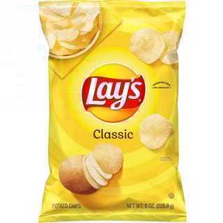 Lay S Classic Potato Chips  8 Oz Bag